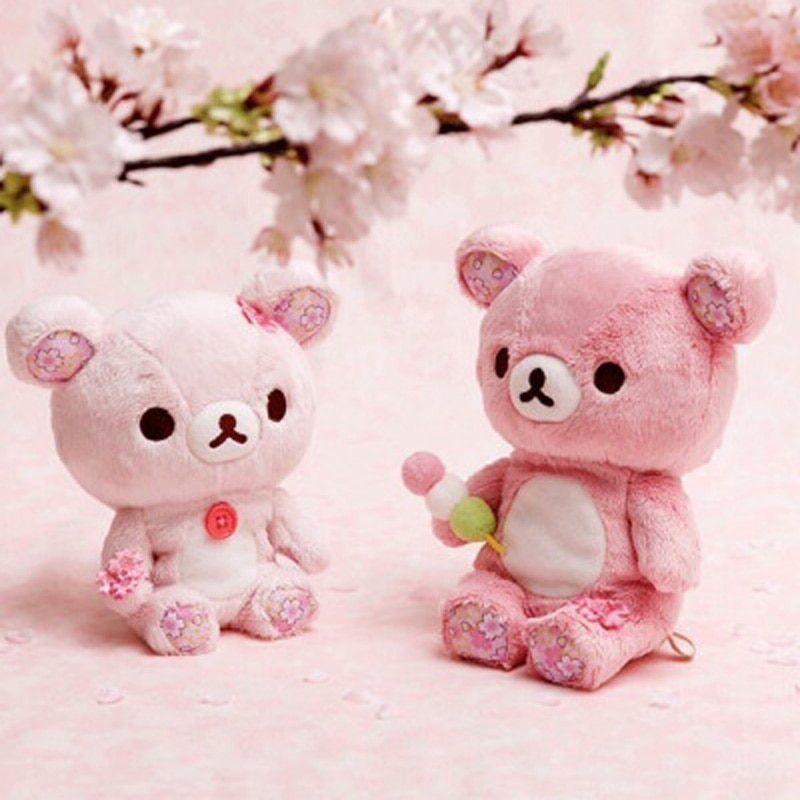 Cute Pink Rilakkuma Sakura Mochi Korilakkuma Bear Cherry Blossoms Series Big Plush Stuffed Kids Toys Dolls 1 - Rilakkuma Plush